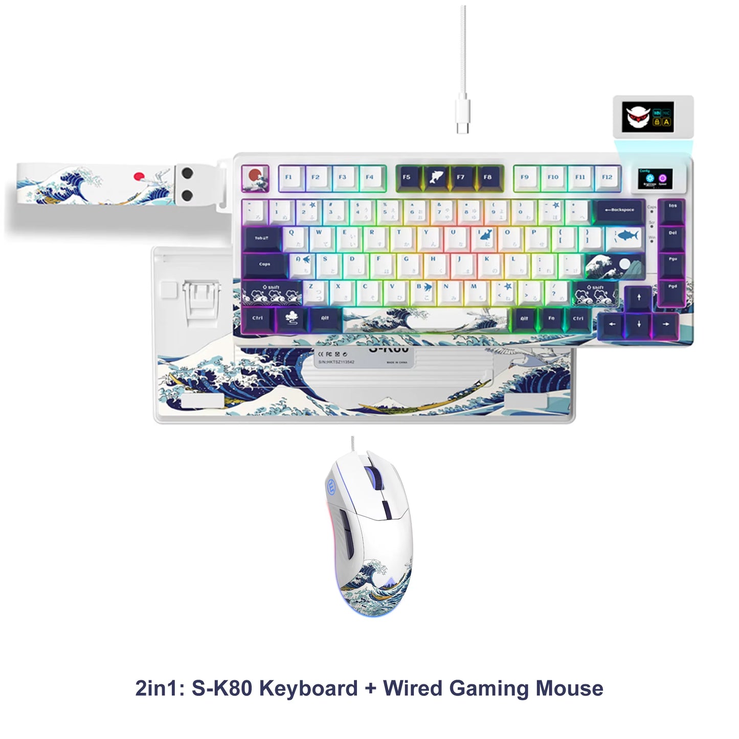 S-K80 75% Keyboard with Color OLED Display Mechanical Gaming Keyboard Hot Swap Keyboard Gasket Mount RGB Custom Keyboard