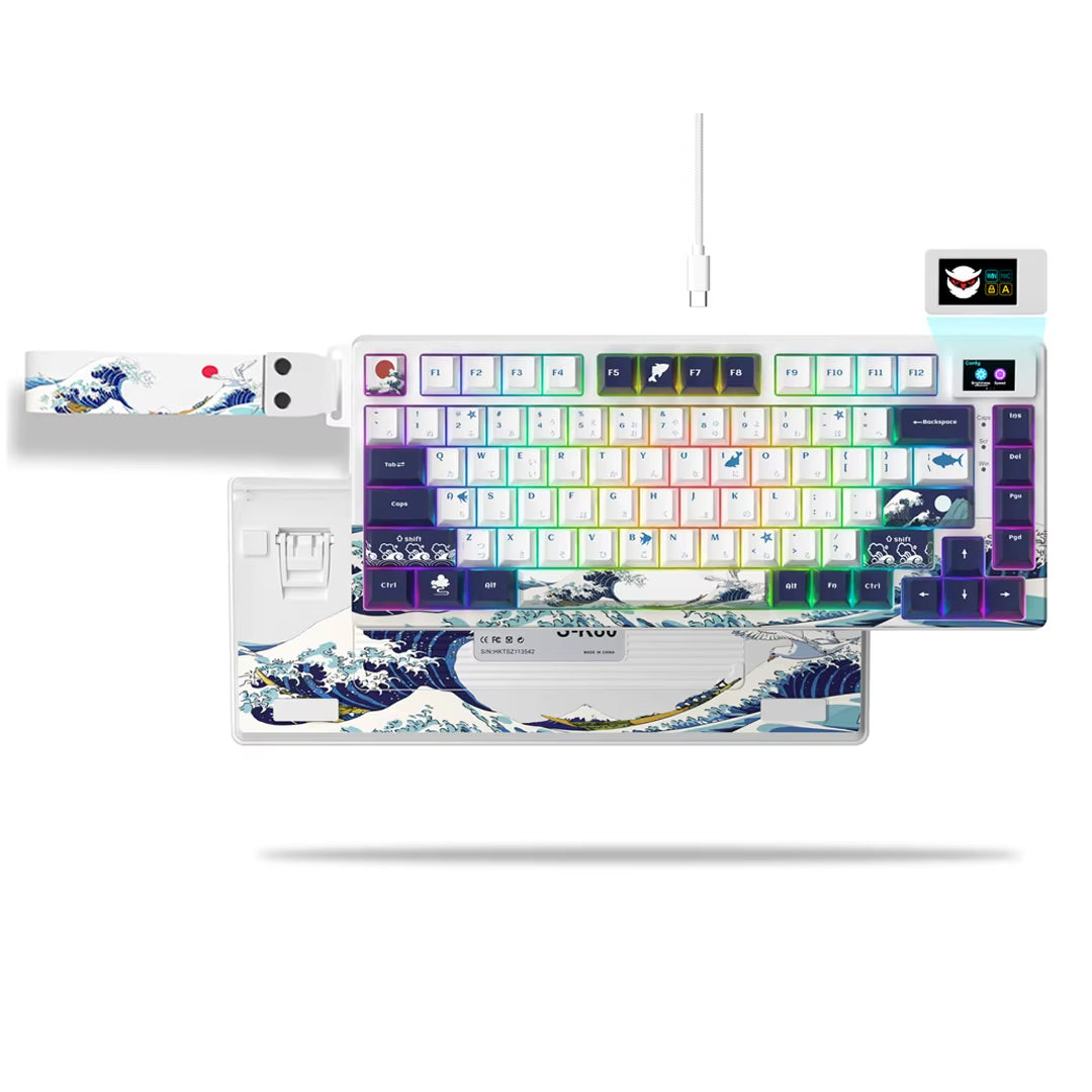 S-K80 75% Keyboard with Color OLED Display Mechanical Gaming Keyboard Hot Swap Keyboard Gasket Mount RGB Custom Keyboard